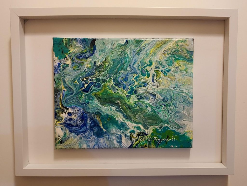Sea Colors - Fluid Art Painting in Frame